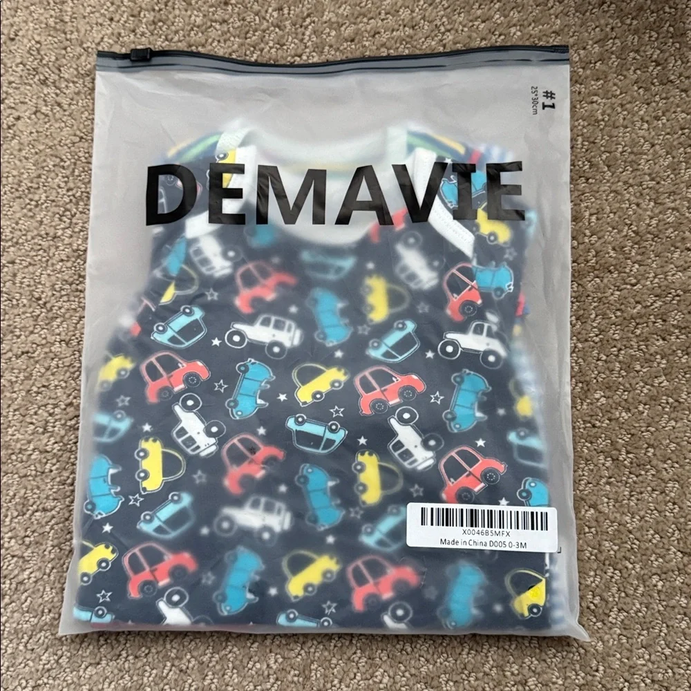 122 NIB DEMAVIE Baby Boy 3-pack Short Sleeve Organic Cotton Bodysuits - 0-3 Mo.‎